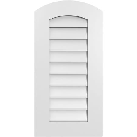 Ekena Millwork Arch Top Surface Mount PVC Gable Vent: Functional, w/ 3-1/2"W x 1"P Standard Frame, 16"W x 32"H GVPAR16X3201SF